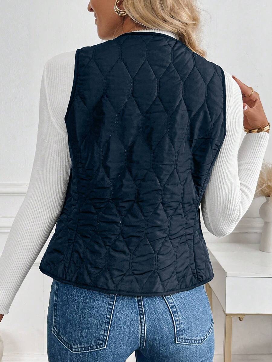 Chloe - Vadderad quiltad västjacka